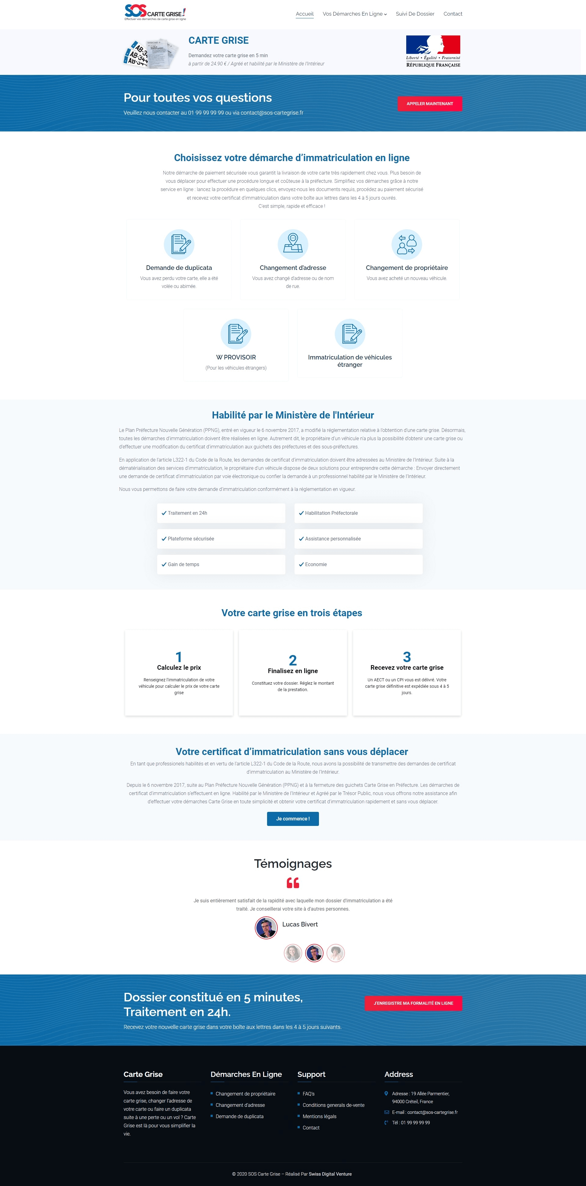 sos carte grise site web