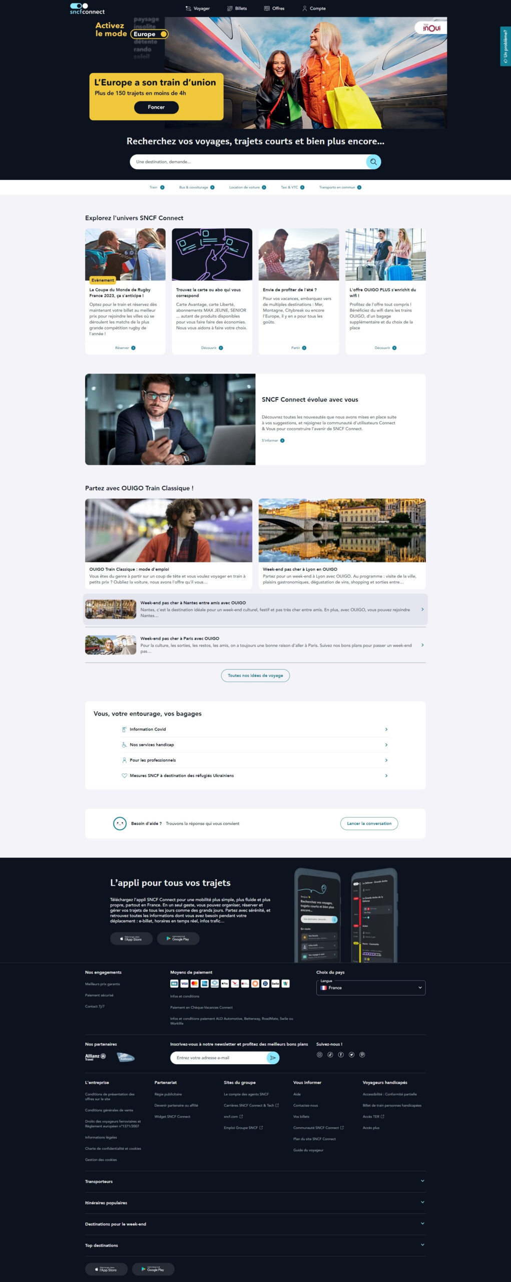 sncf connect site web