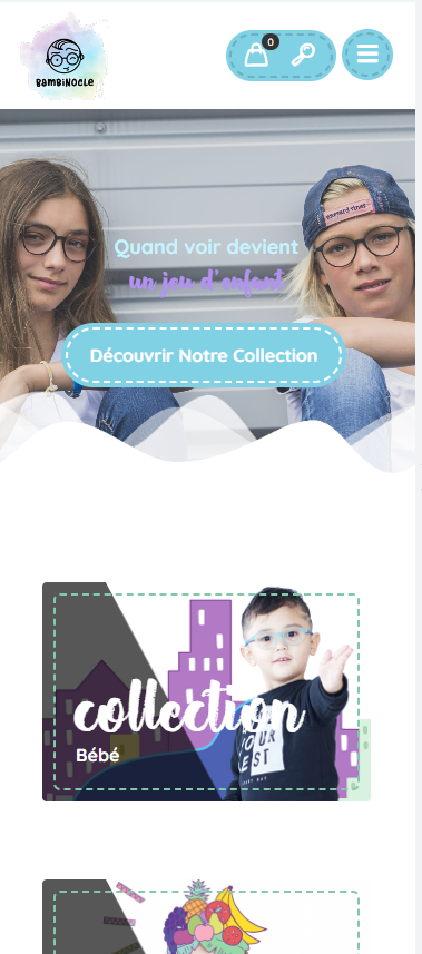 Responsive du site web Bambinocle
