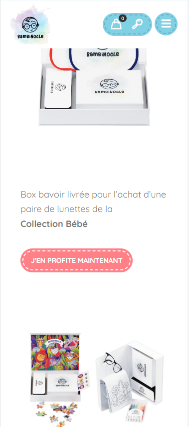 Responsive du site web Bambinocle