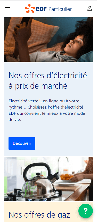 Responsive du site web EDF