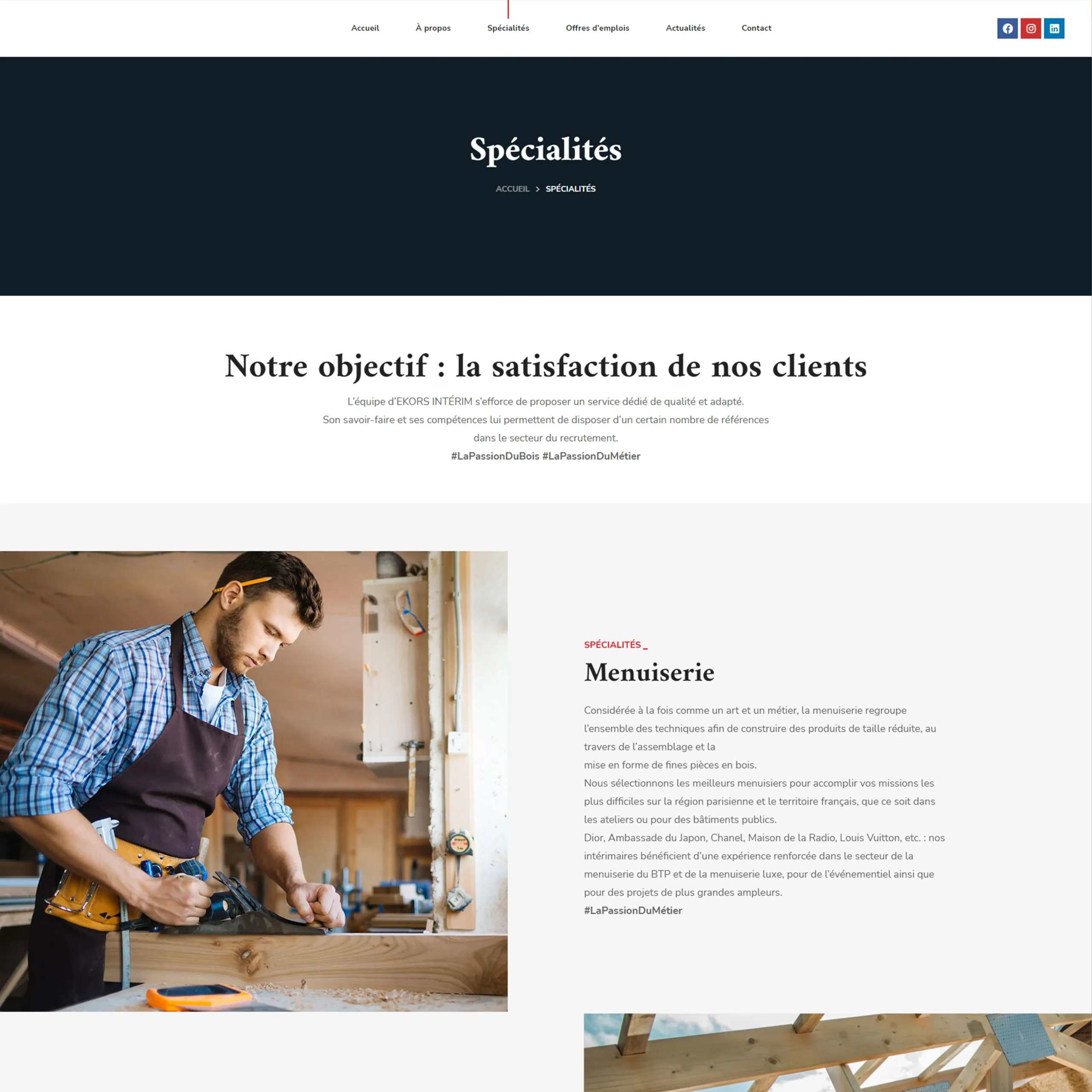 Site web de Ekors interim
