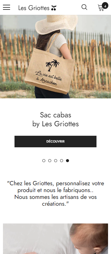 Responsive du site web Les Griottes