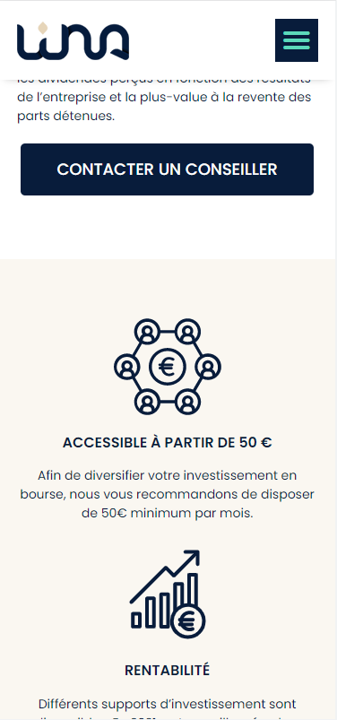 Responsive du site web Lina finance