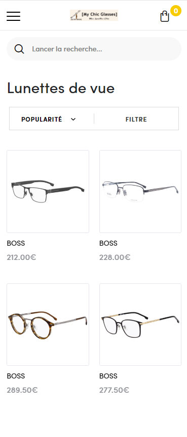 Responsive du site web My Chic Glasses