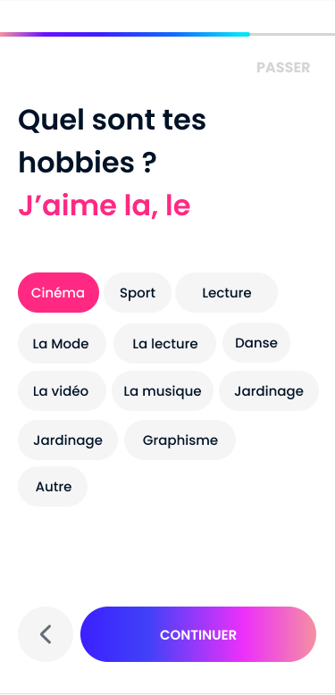 Formulaire d'inscription sur l'application Sheedn