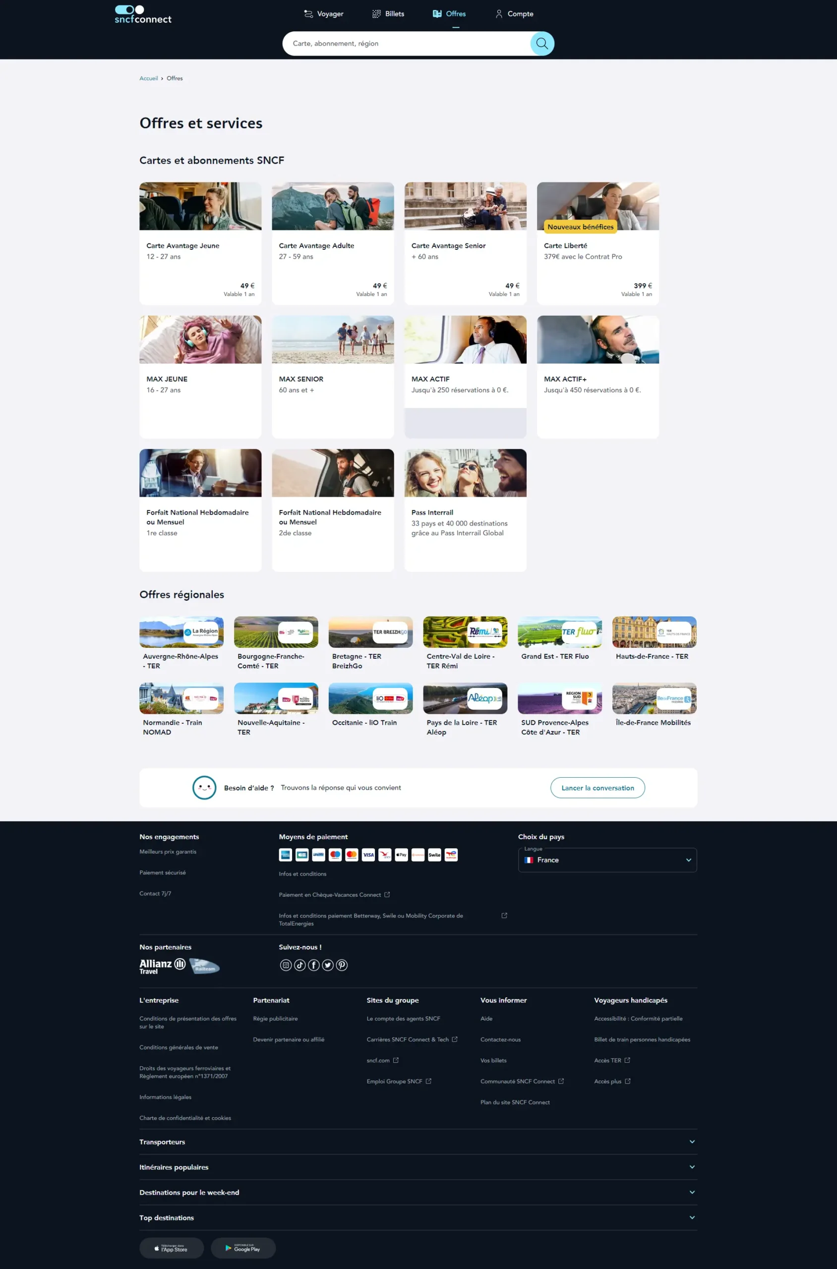 Site web de Sncf Connect