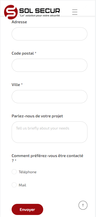 Responsive du site web Sol Secur