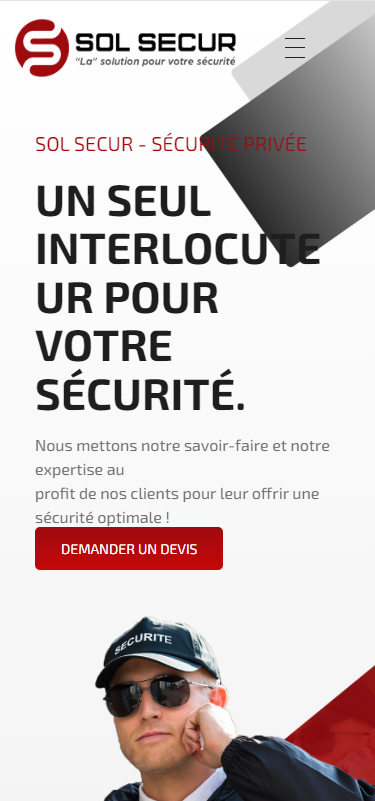 Responsive du site web Sol Secur